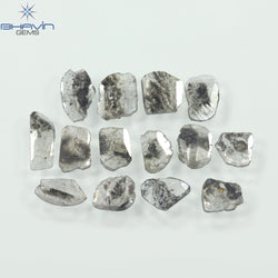 2.60 CT/14 Pcs Slice Shape Natural Diamond Salt And Pepper Color I3 Clarity (7.98 MM)