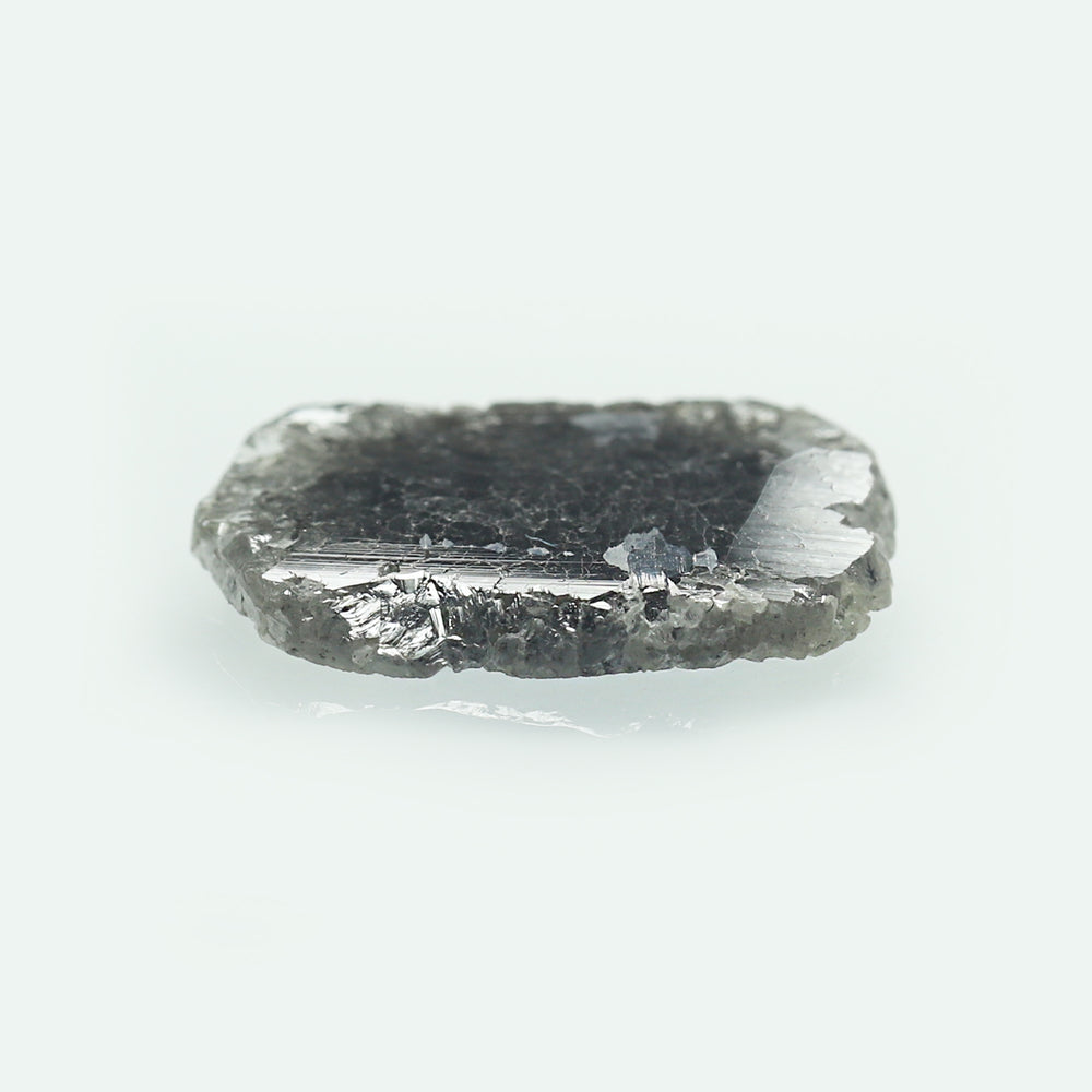 3.00 CT スライス シェイプ ナチュラル ダイヤモンド ソルト アンド ペッパー カラー I3 クラリティ (13.65 MM)