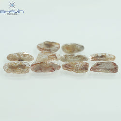 3.81 CT/10 Pcs Slice Shape Natural Loose Diamond Brown Color I3 Clarity (9.41 MM)