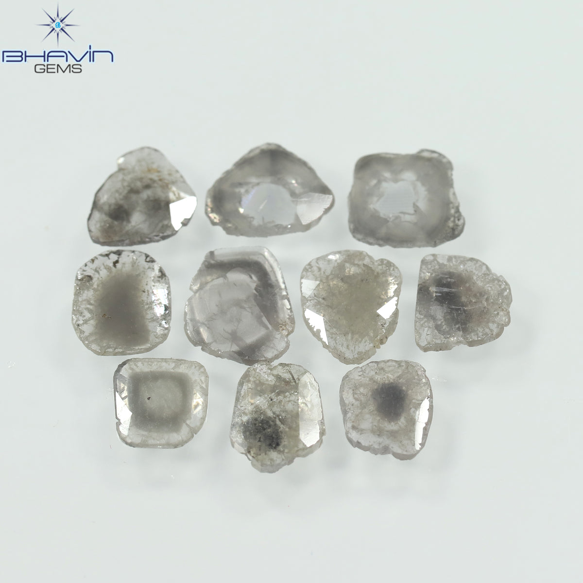 2.65 CT (10 Pcs) Slice Diamond Salt And Pepper Color Clarity I3 (6.90 MM)