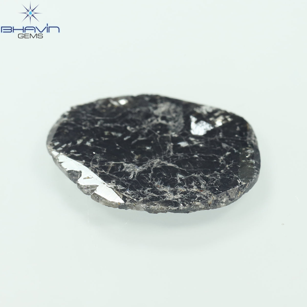 6.38 CT Slice Natural Diamond Salt And Pepper Color Clarity I3 (22.00 MM)