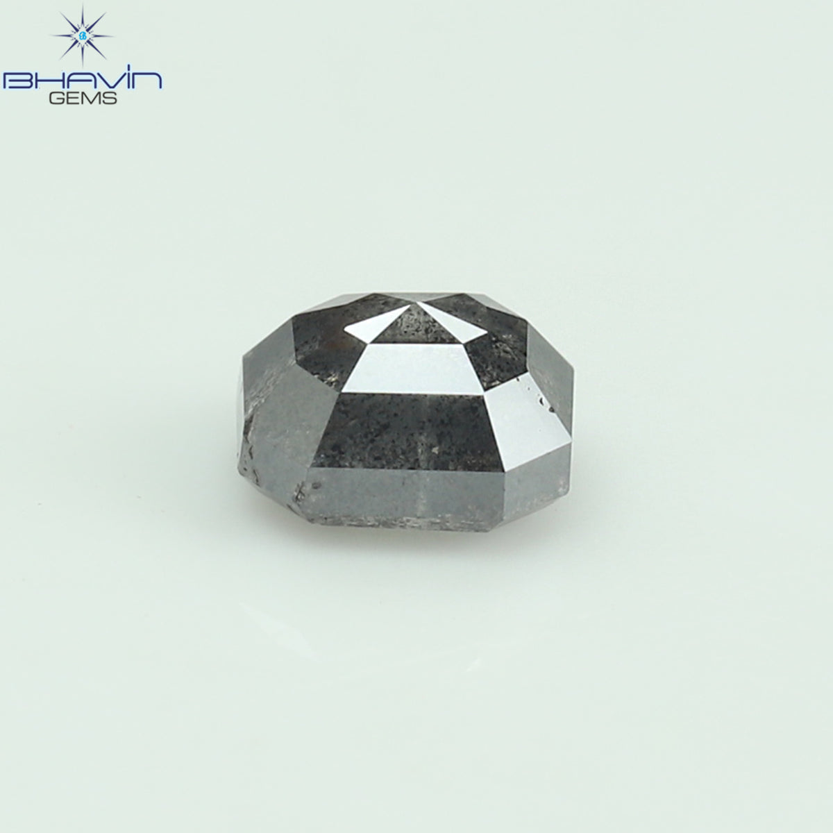 0.61 CT エメラルド シェイプ ナチュラル ルース ダイヤモンド ソルト アンド ペッパー カラー I3 クラリティ (4.77 MM)