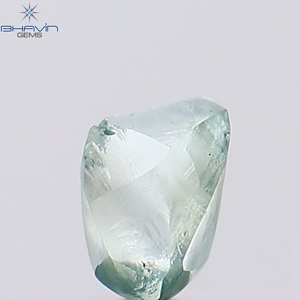 0.40 CT Rough Natural Diamond Enhanced Greenish Blue Color Clarity VS1 (4.77 MM)