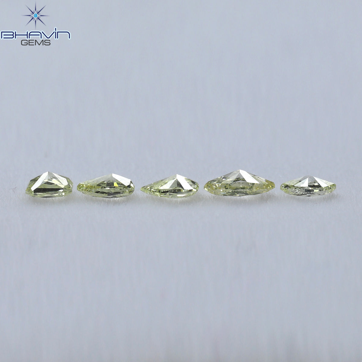 0.49 CT/5 ピース ミックス シェイプ ナチュラル ダイヤモンド イエロー カラー SI2 クラリティ (2.20 MM)