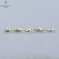 0.49 CT/5 ピース ミックス シェイプ ナチュラル ダイヤモンド イエロー カラー SI2 クラリティ (2.20 MM)