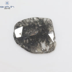 3.38 CT Slice Shape Natural Diamond Salt And Pepper Color I3 Clarity (15.37 MM)