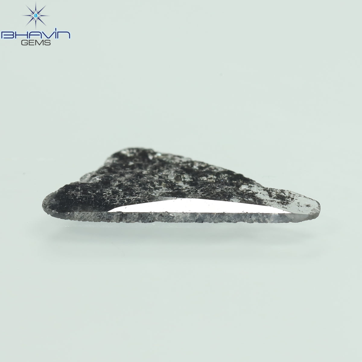 0.93 CT スライス形状 天然ダイヤモンド ソルト アンド ペッパー カラー I3 クラリティ (14.60 MM)