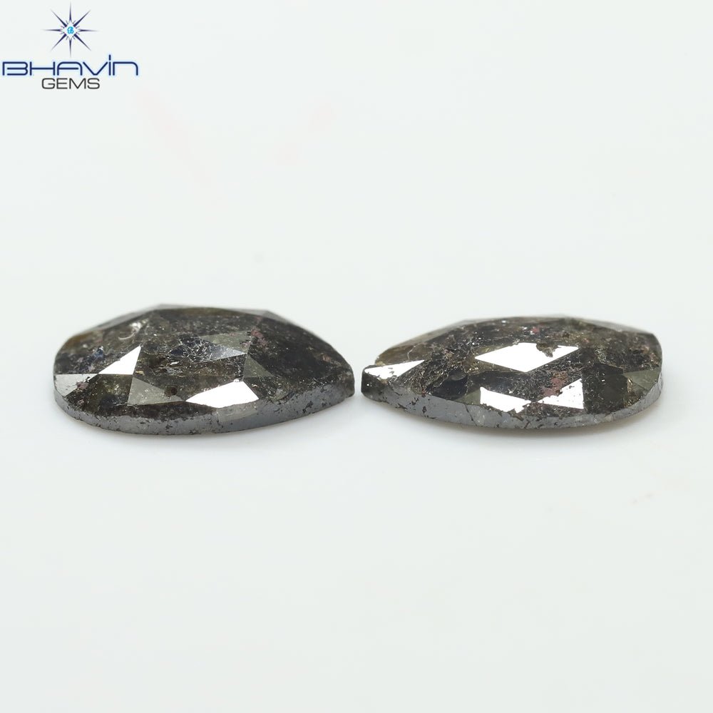 3.43 CT(2 Pcs) Pear Shape Natural Diamond Brown Color I3 Clarity (10.60 MM)