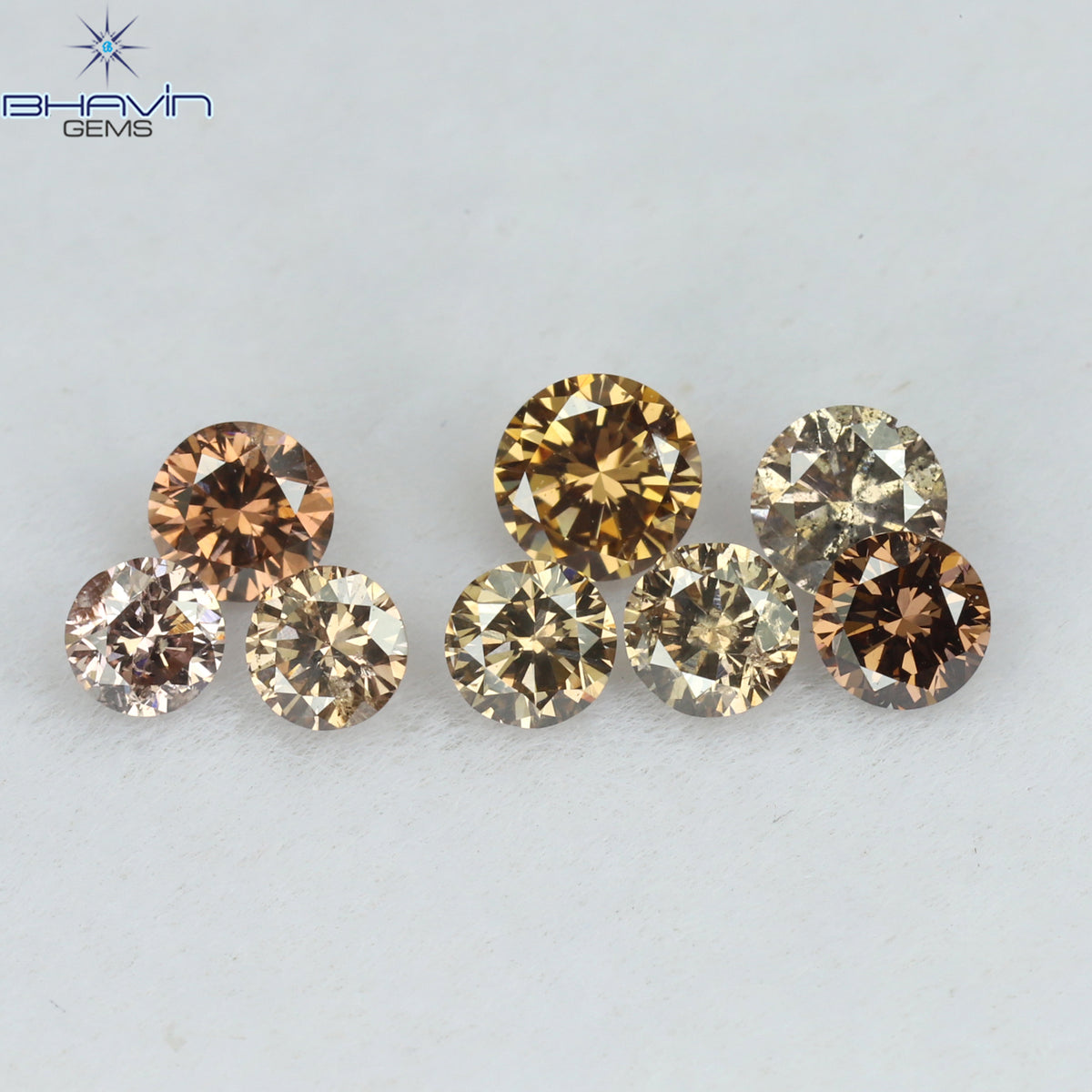 0.05 CT/5 ピース ラウンド シェイプ ナチュラル ルース ダイヤモンド ピンク カラー I1 クラリティ (0.05 MM)