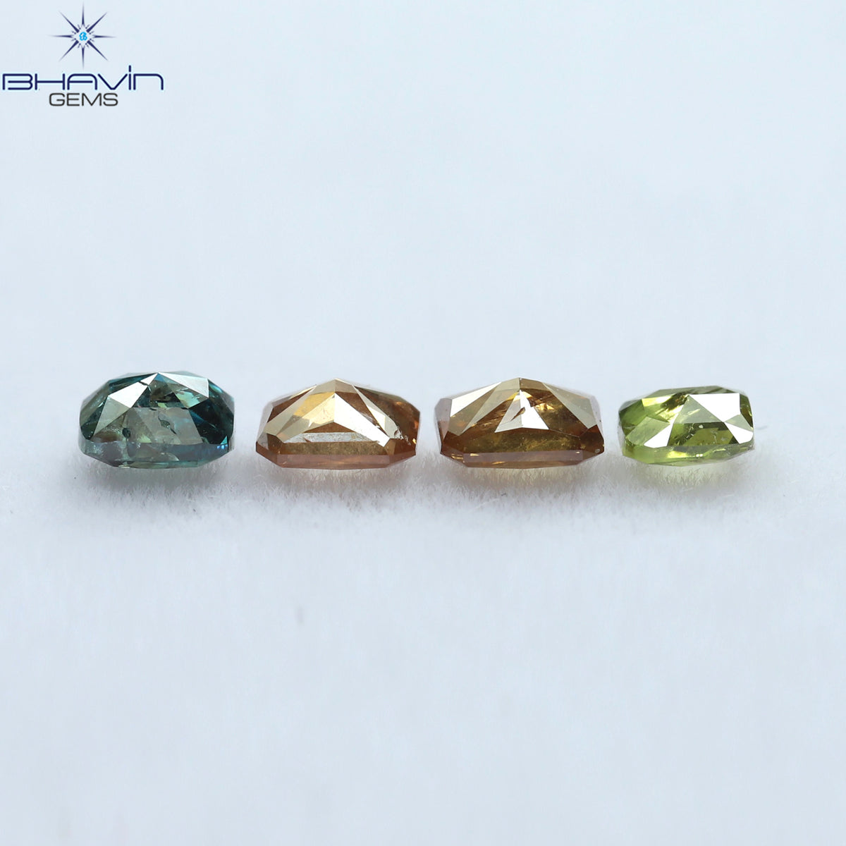 0.57 CT/4 Pcs Natural Cushion Diamond Enhanced Mix Fancy Color Clarity SI2 (3.44 MM)