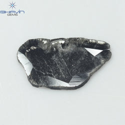 1.34 CT Slice Shape Natural Diamond Salt And Pepper Color I3 Clarity (14.50 MM)