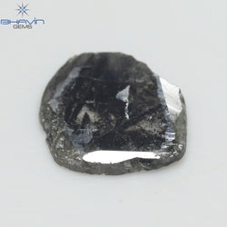 1.96 CT スライス形状 天然ダイヤモンド ソルト アンド ペッパー カラー I3 クラリティ (12.35 MM)