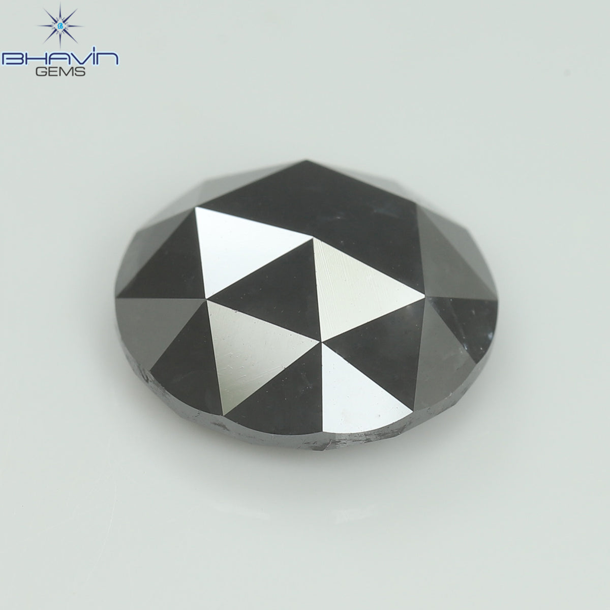 5.54 CT、ラウンド ローズ カット ダイヤモンド、グレー、クラリティ I3 (11.63 MM)