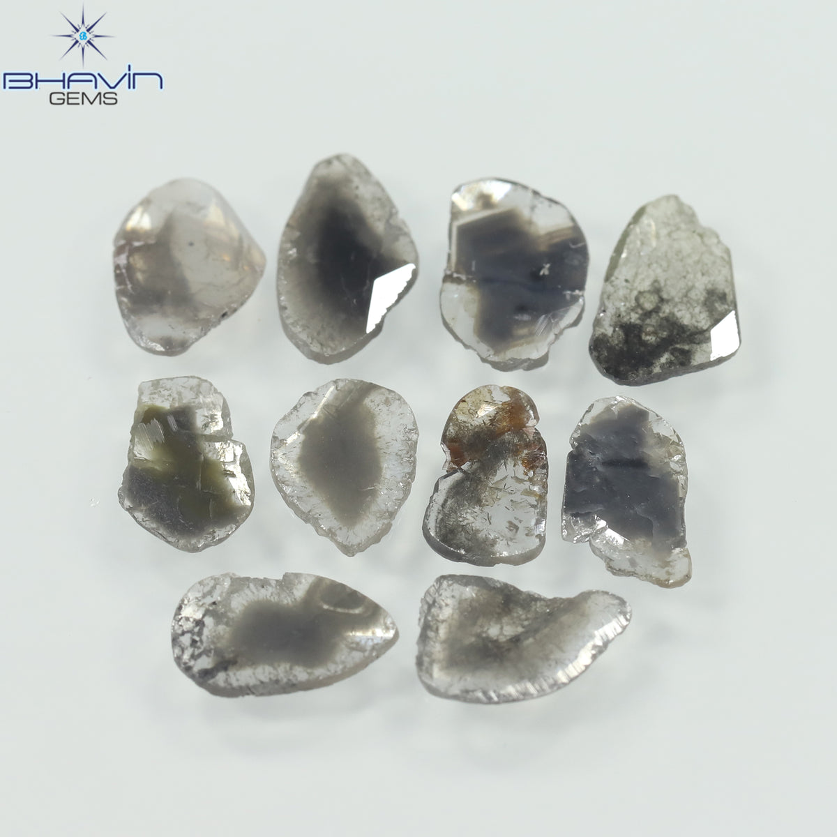 3.94 CT スライス ダイヤモンド ソルト アンド ペッパー カラー クラリティ I3 (9.64 MM)