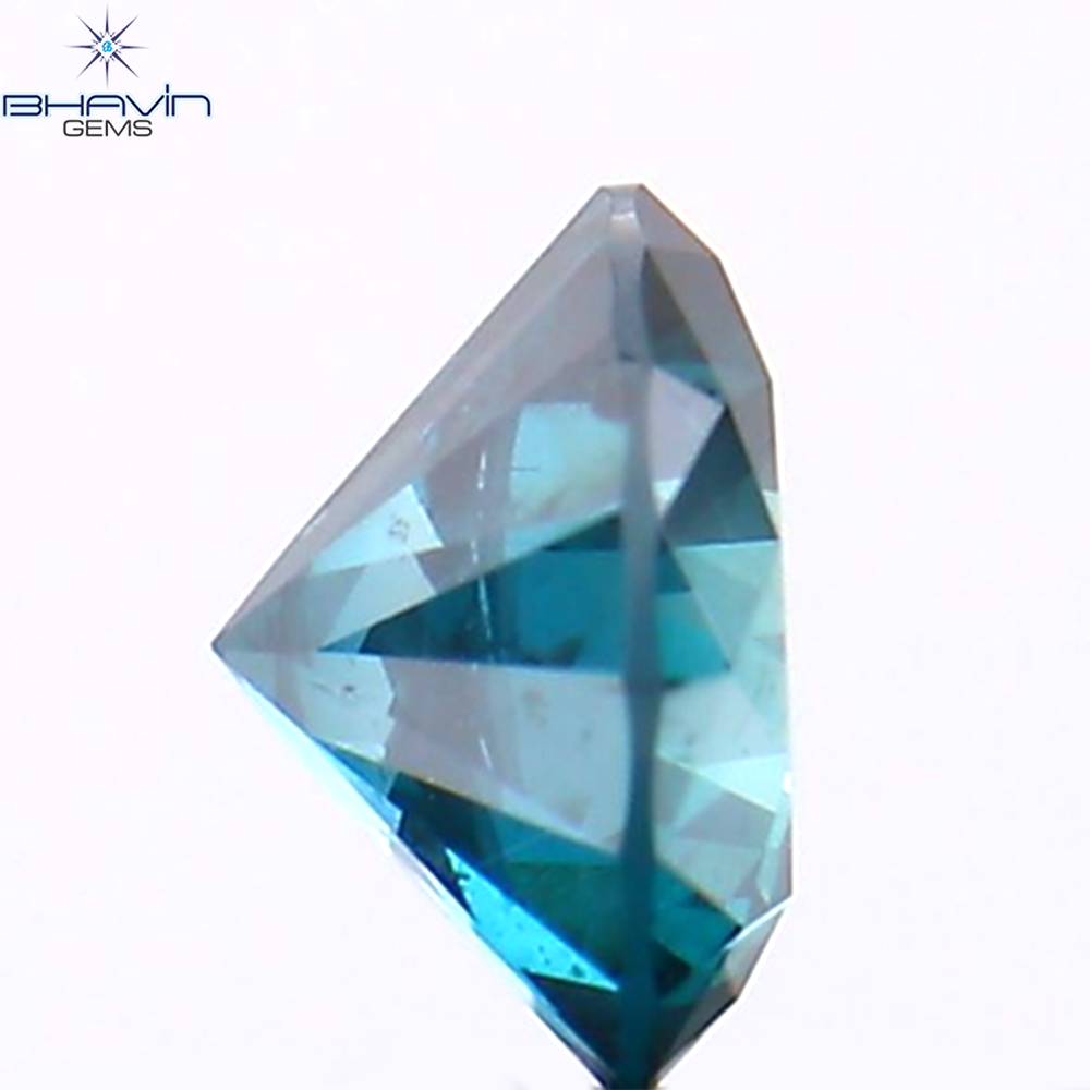 0.40 CT ラウンド シェイプ ナチュラル ダイヤモンド ブルー カラー SI1 クラリティ (4.65 MM)