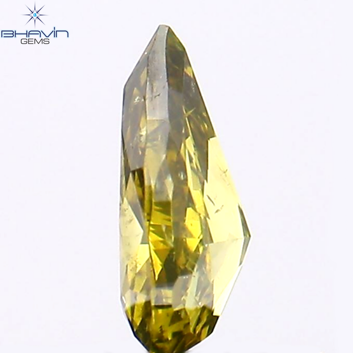 0.26 CT Natural Pear Diamond Enhanced Green Color Clarity SI2 (5.54 MM)