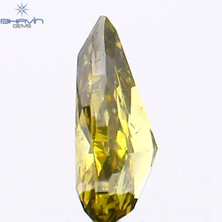 0.26 CT Pear Shape Natural Diamond Enhanced Green Color SI2 Clarity (5.54 MM)