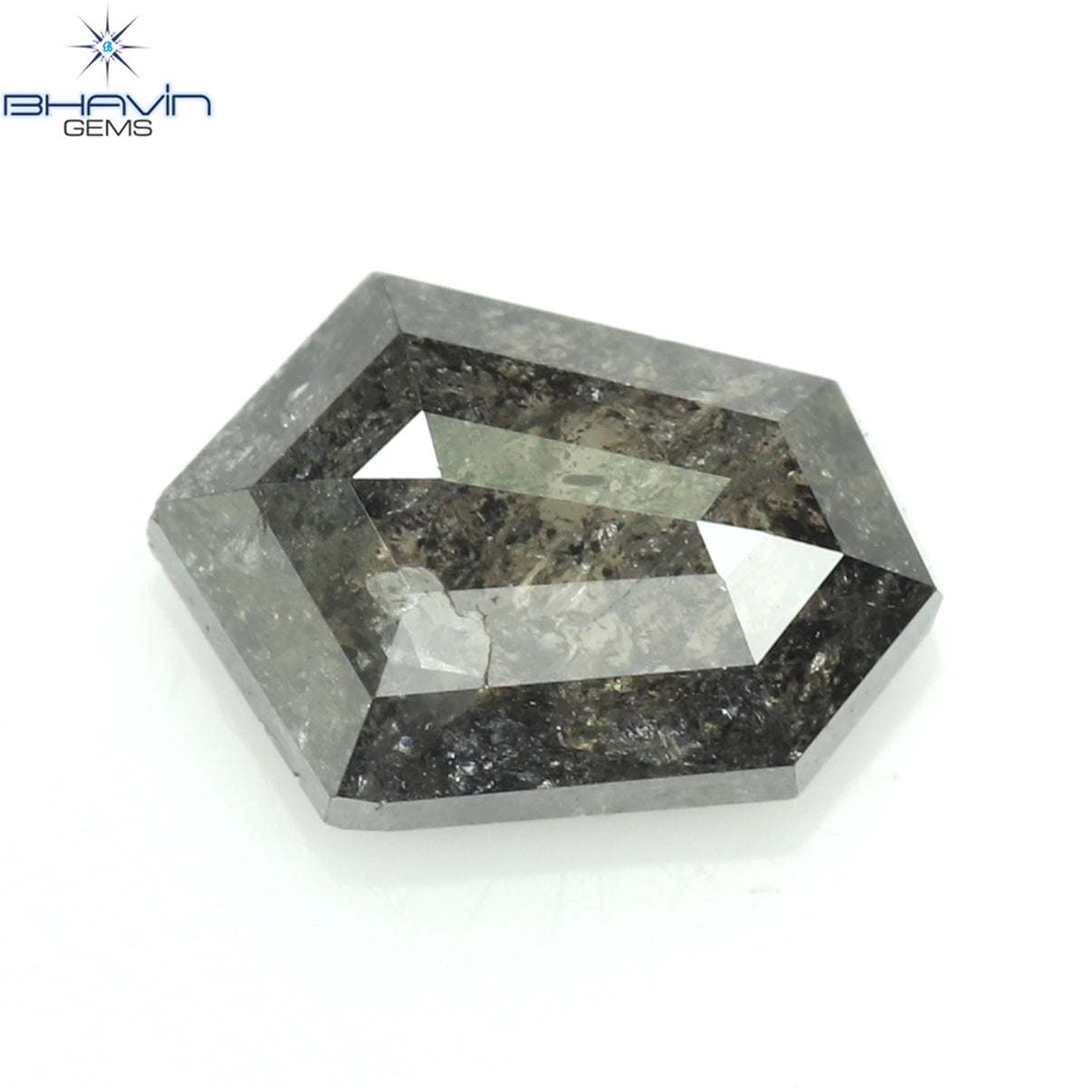 0.52 CT シールド シェイプ ナチュラル ルース ダイヤモンド ソルト アンド ペッパー カラー I3 クラリティ (6.15 MM)