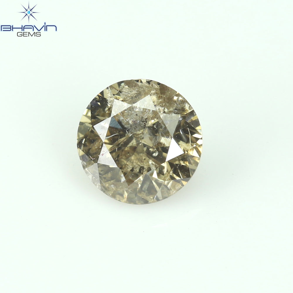 0.40 CT Round Shape Natural Loose Diamond Brown Color I2 Clarity (4.62 MM)