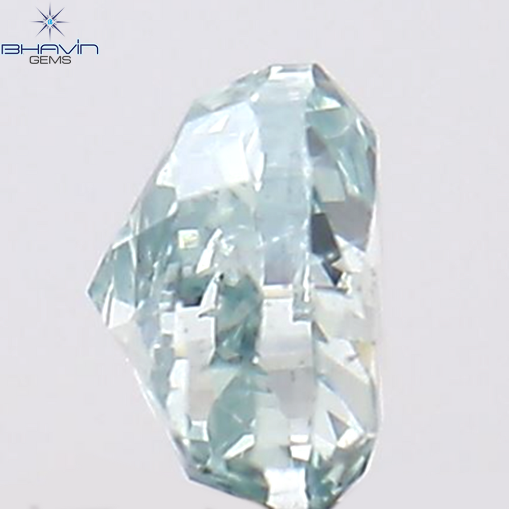 0.11 CT Heart Shape Natural Diamond Greenish Blue Color SI1 Clarity (2.70 MM)