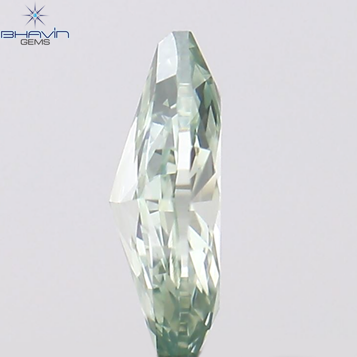 0.36 CT マーキス シェイプ ナチュラル ダイヤモンド グリーンがかったブルー カラー SI1 クラリティ (6.85 MM)