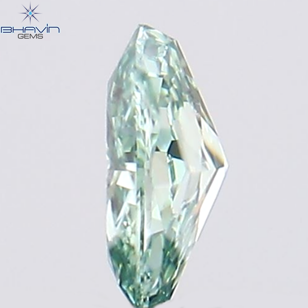 0.07 CT オーバル シェイプ ナチュラル ダイヤモンド グリーンがかったブルー カラー VS1 クラリティ (3.08 MM)
