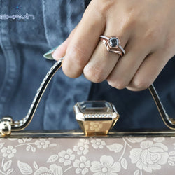 Cushion Diamond, Salt and Pepper Diamond, Natural Diamond Ring, Engagement Ring, Wedding Ring