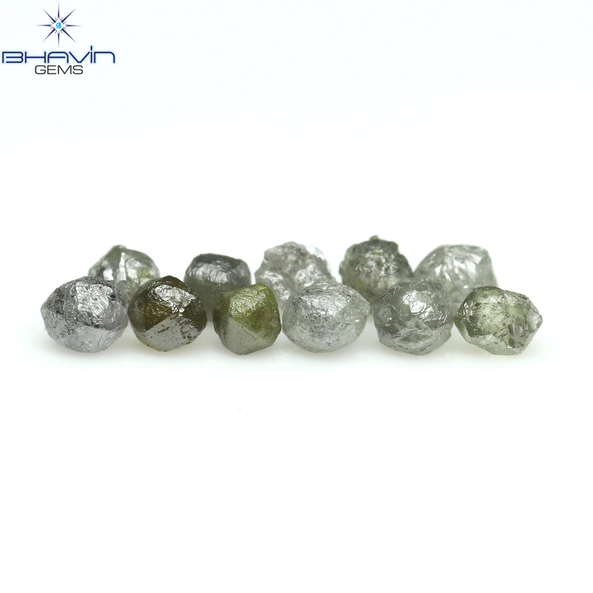 1.86 CT/11 Pcs Natural Rough Diamond Grey Color Clarity I3 (3.03 MM)