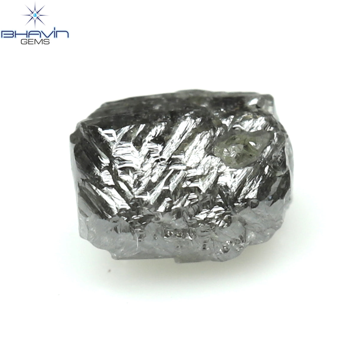 0.53 CT ラフシェイプ ナチュラル ダイヤモンド ソルト アンド ペッパー カラー I3 クラリティ (4.80 MM)