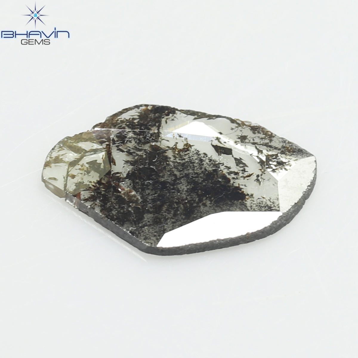 0.45 CT スライス シェイプ 天然ダイヤモンド ソルト アンド ペッパー カラー I3 クラリティ (0.45 MM)