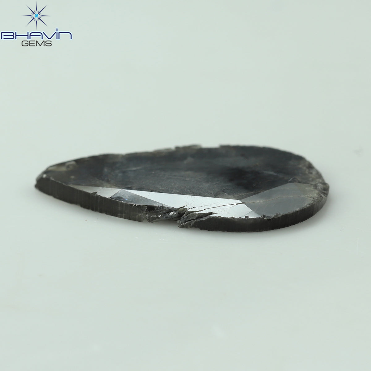 4.68 CT Natural Pear Slice Diamond Gray Color Clarity I3 (22.00 MM)