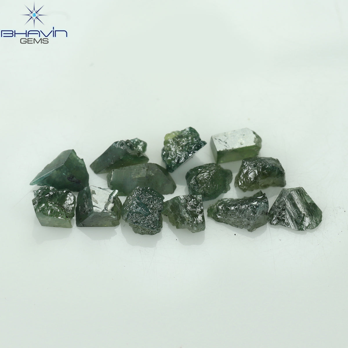 5.14 CT/20 ピース グリーン カラー ラフ ダイヤモンド ナチュラル ルース ダイヤモンド I3 クラリティ (4.08 MM)