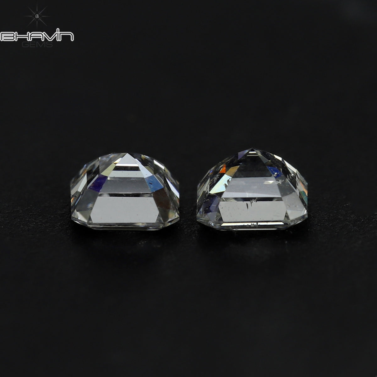 0.30 CT/2 Pcs Natural Asscher Diamond White (G+) Color Clarity VVS-VS (3.00 MM)