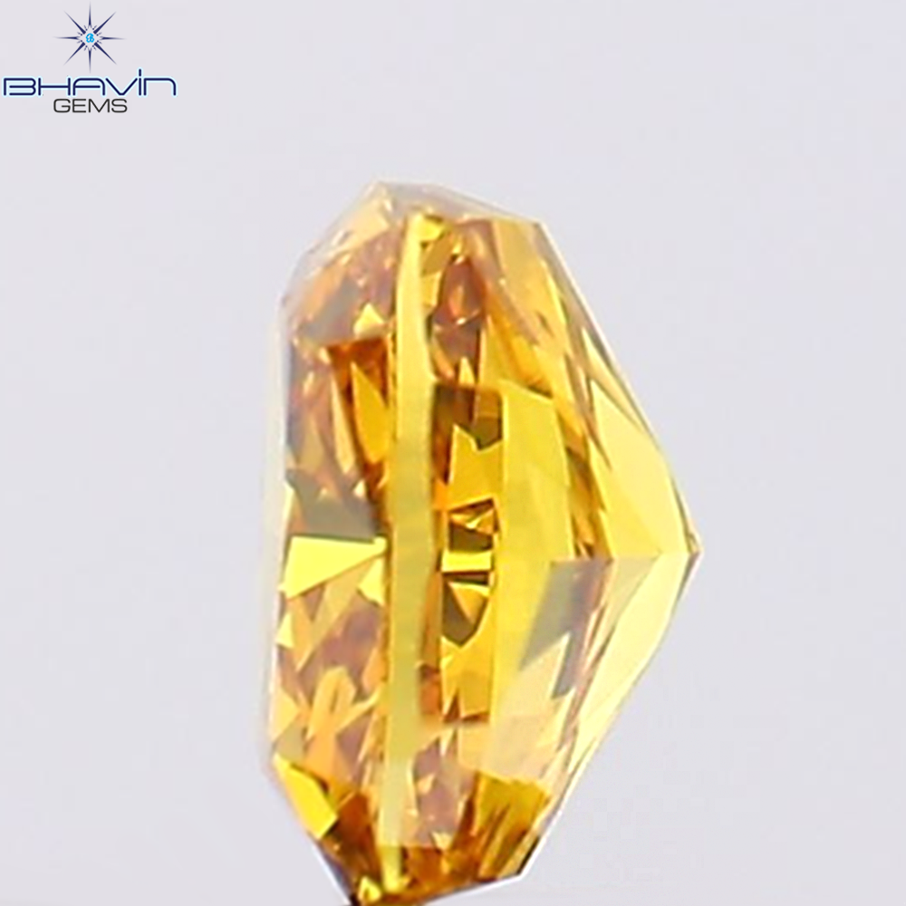 0.35 CT クッション シェイプ ナチュラル ダイヤモンド オレンジ色 VS1 クラリティ (4.08 MM)