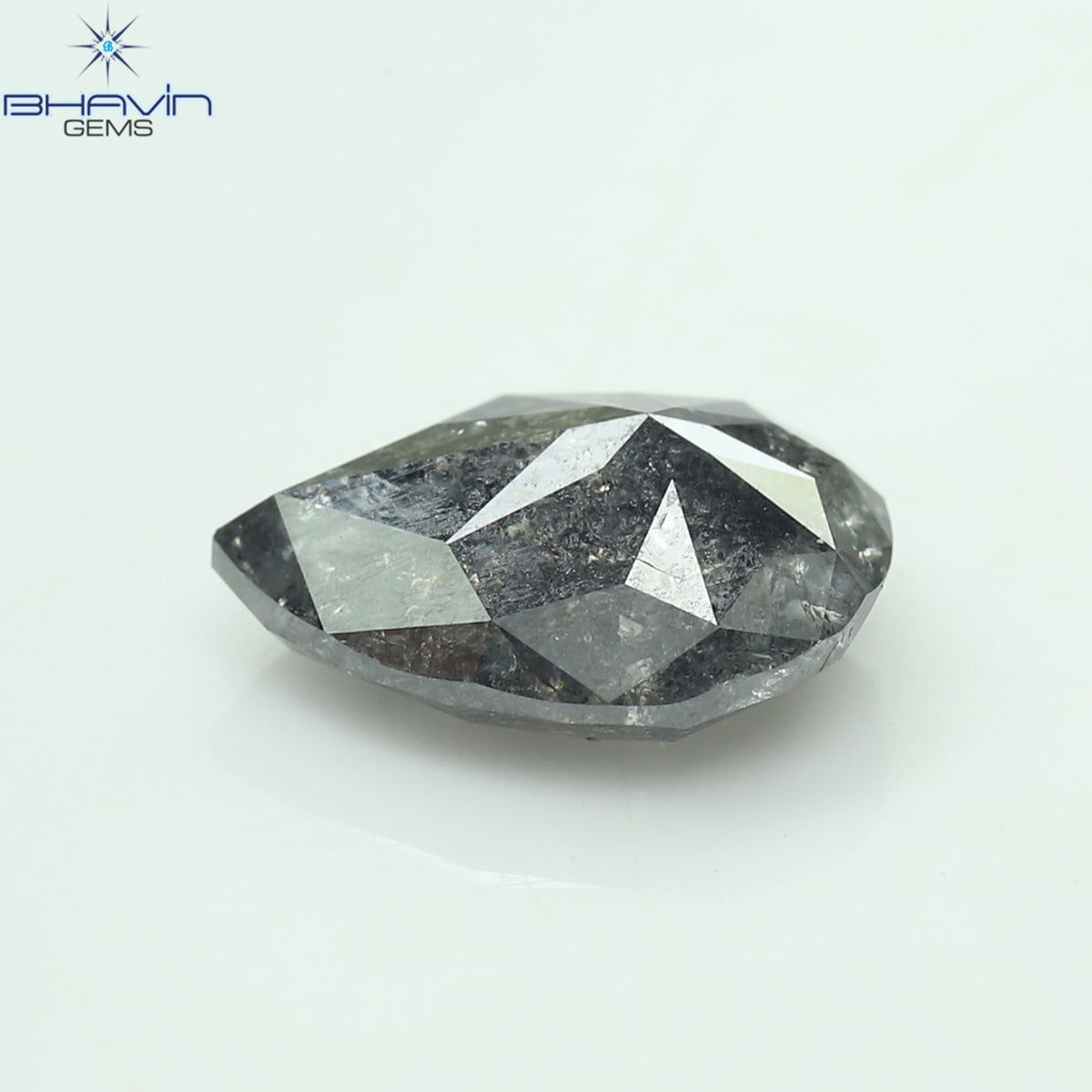 2.07 CT ペアシェイプ ナチュラル ルース ダイヤモンド ソルト アンド ペッパー カラー I3 クラリティ (9.55 MM)