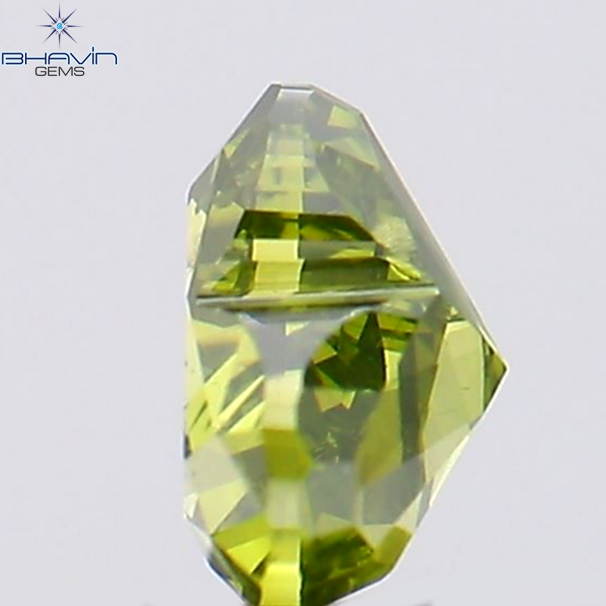 0.32 CT ハート シェイプ ナチュラル ダイヤモンド グリーン カラー SI2 クラリティ (4.00 MM)