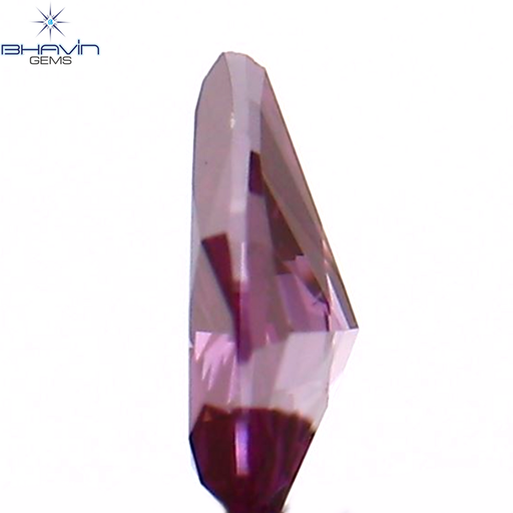 0.08 CT Pear Shape Natural Diamond Enhanced Pink Color VS1 Clarity (3.56 MM)