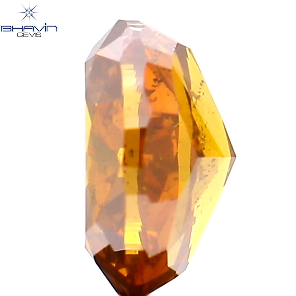 1.02 CT Natural Oval Diamond Enhanced Orange Color Clarity SI2 (6.56 MM)