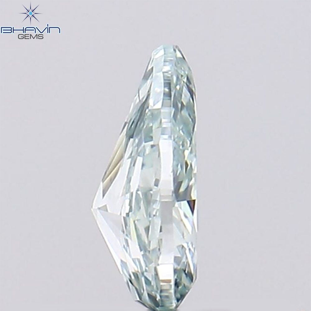 0.27 CT Natural Pear Diamond Enhanced Greenish Blue Color Clarity SI1 (5.31 MM)