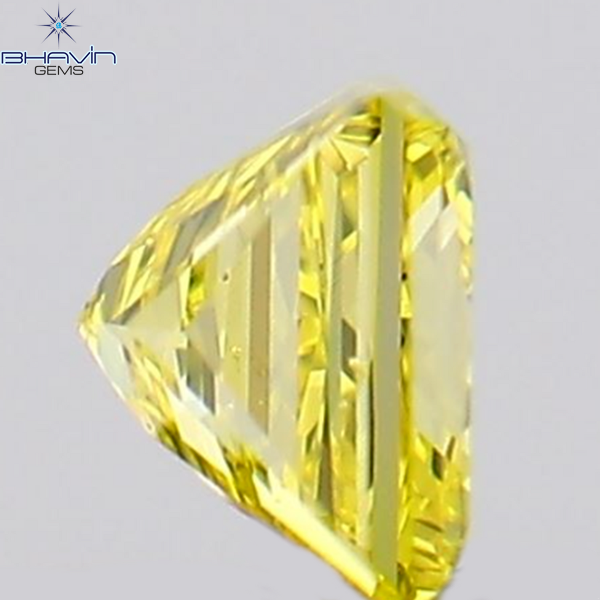 0.13 CT Natural Princess Diamond Enhanced Yellow Color Clarity SI1 (2.71 MM)