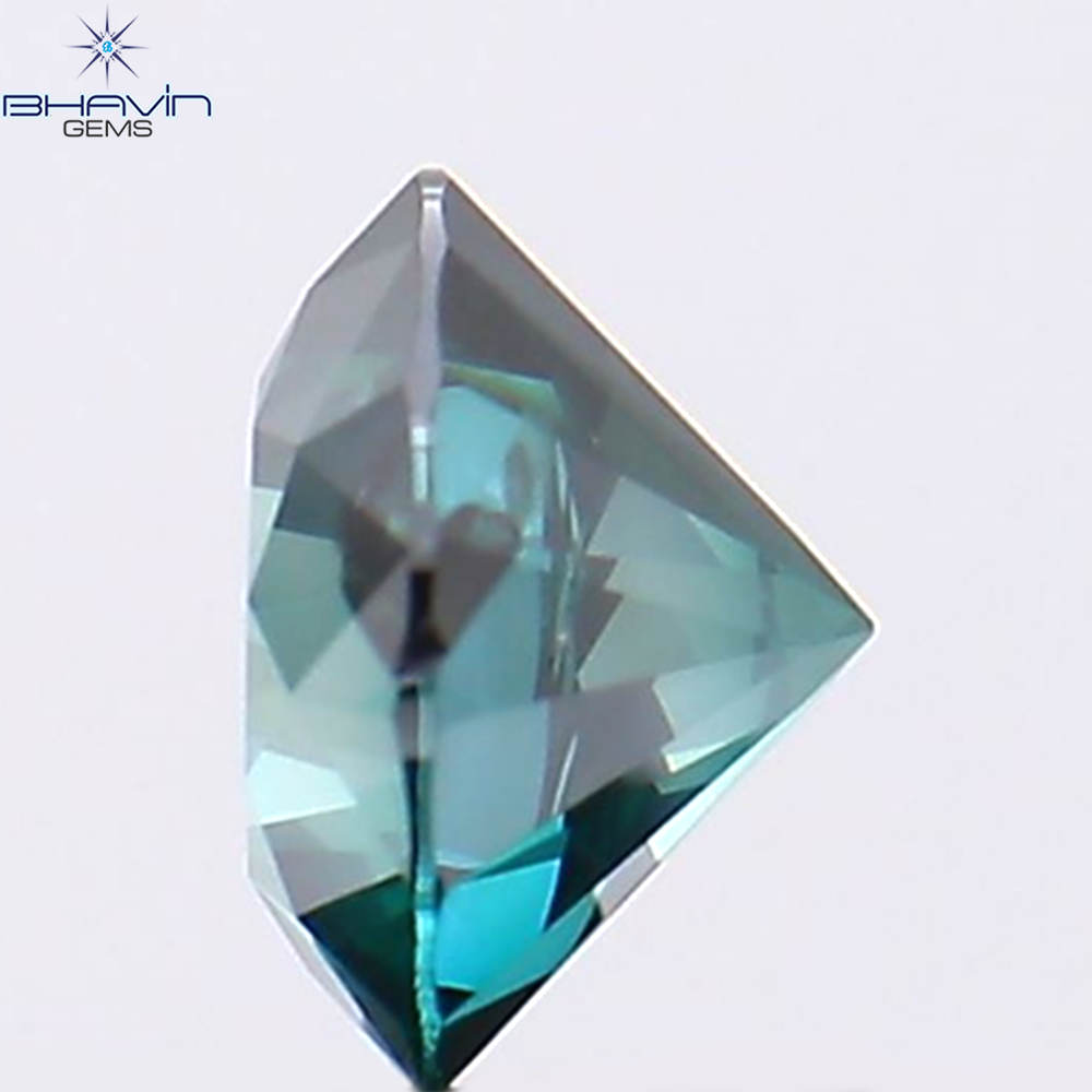 0.50 CT Natural Round Diamond Enhanced Blue Color Clarity SI1 (4.92 MM)