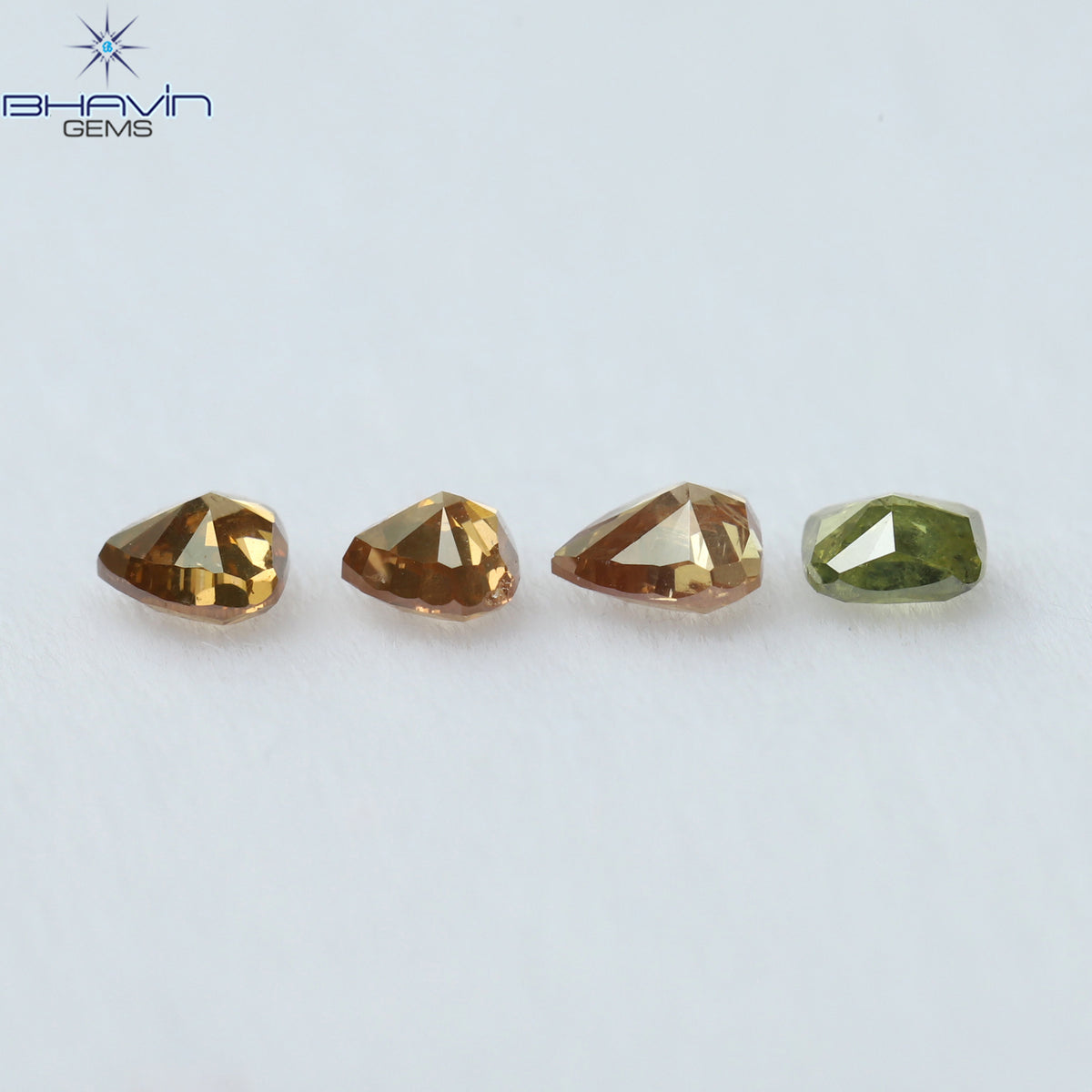 0.49 CT/4 ピース ミックス シェイプ ナチュラル ダイヤモンド ピンク カラー SI2 クラリティ (3.33 MM)