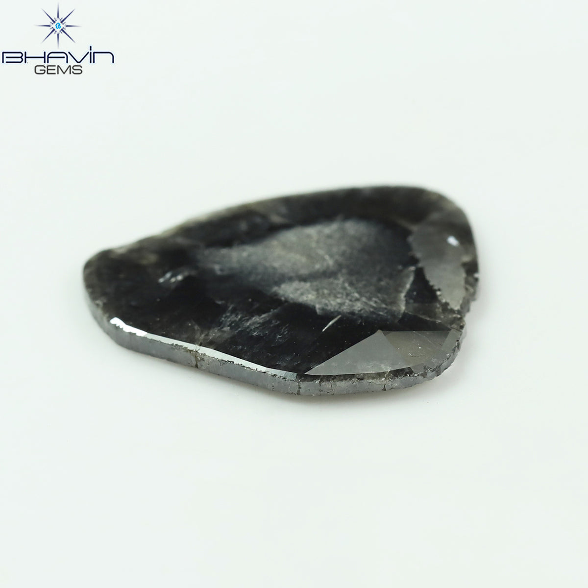 5.96 CT スライス シェイプ ナチュラル ダイヤモンド ソルト アンド ペッパー カラー I3 クラリティ (19.75 MM)