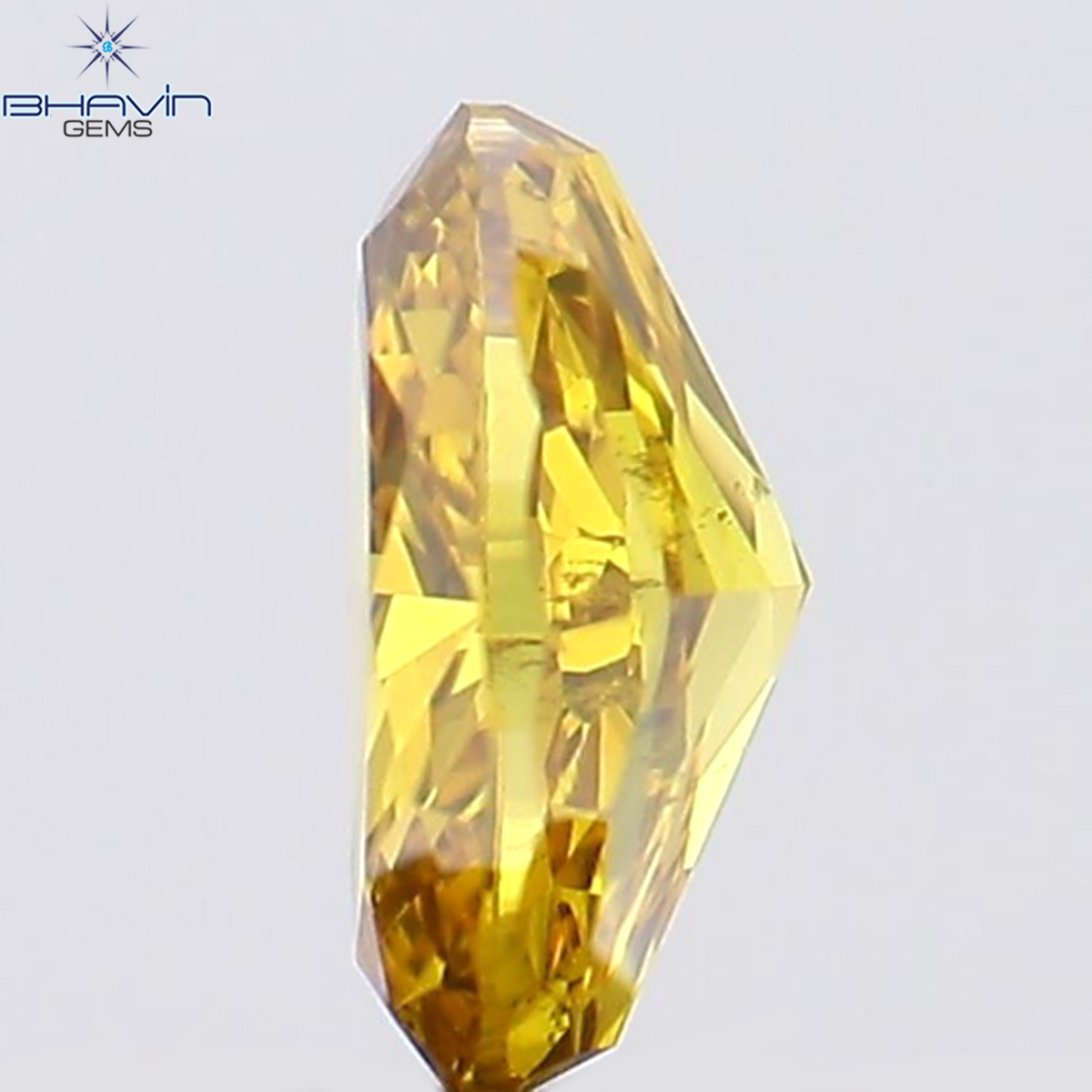 0.23 CT Natural Oval Diamond Enhanced Orange Color Clarity VS1 (4.53 MM)