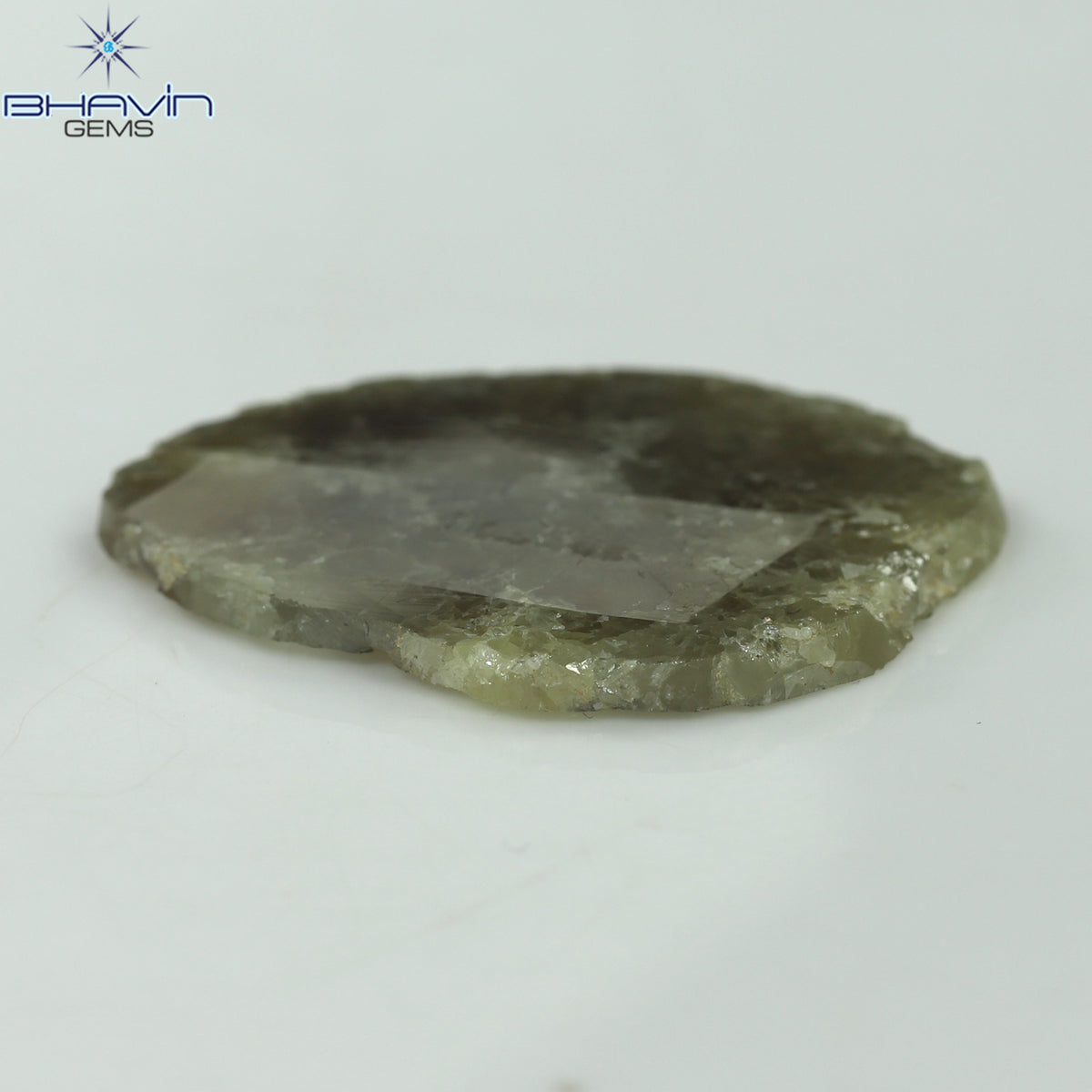 18.75 CT スライス シェイプ ナチュラル ダイヤモンド ソルト アンド ペッパー カラー I3 クラリティ (31.00 MM)