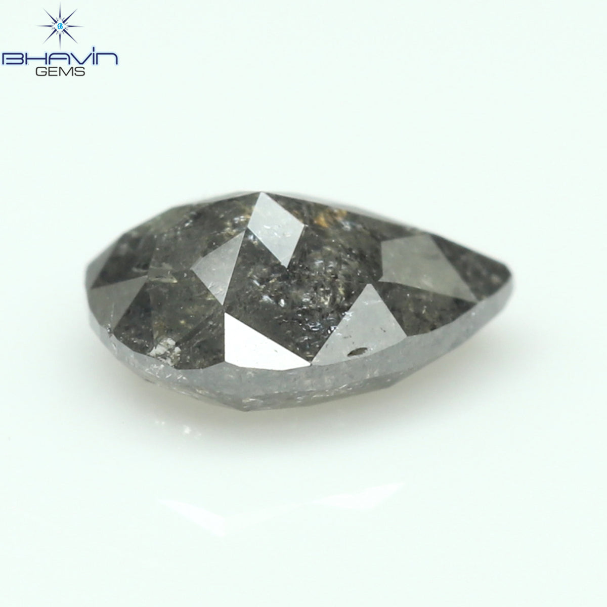 0.39 CT ペアシェイプ ナチュラル ルース ダイヤモンド ソルト アンド ペッパー カラー I3 クラリティ (5.27 MM)