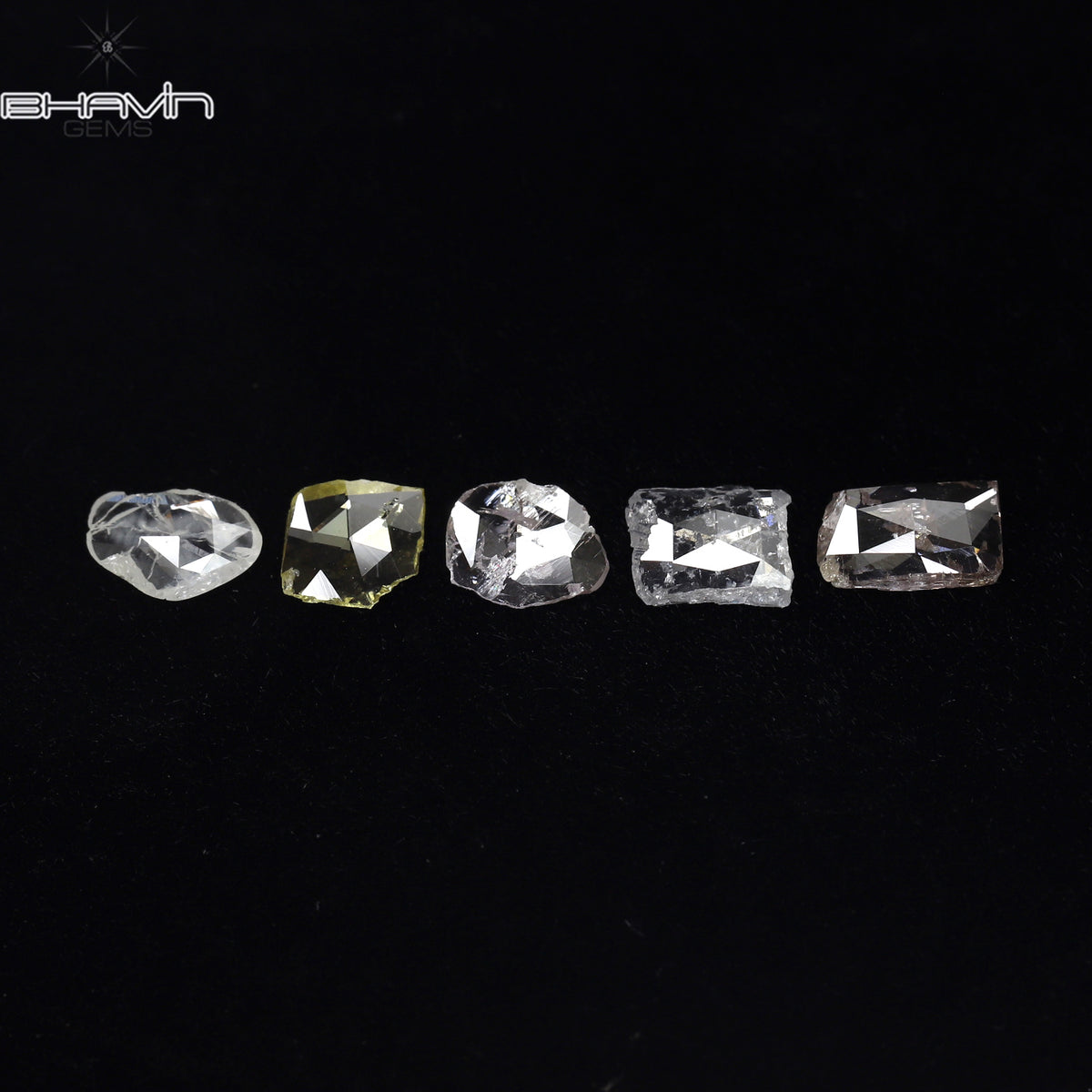 0.90 CT/5 Pcs Natural Rosecut Polki Diamond White Color Clarity I2 (5.75 MM)
