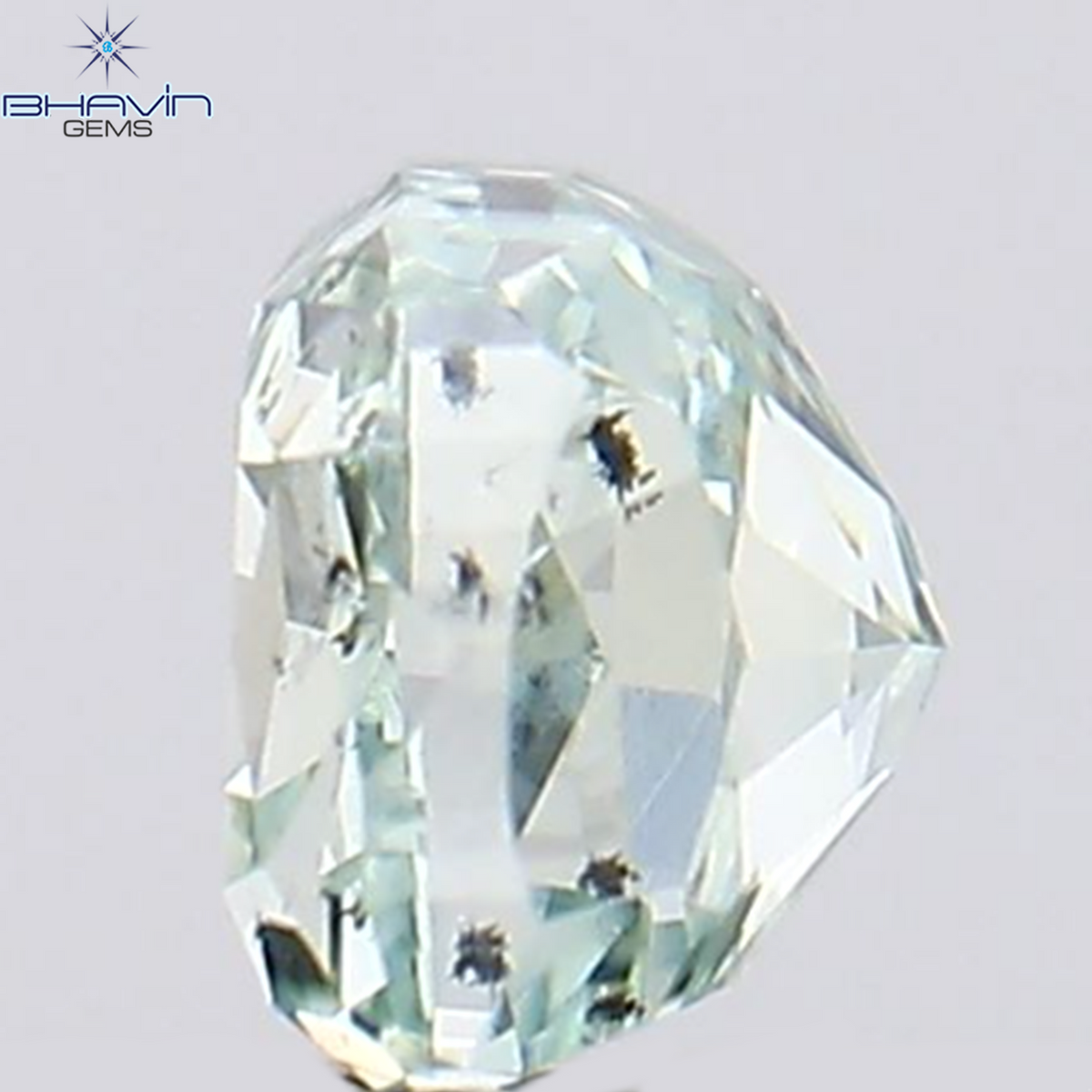 0.24 CT Natural Cushion Diamond Enhanced Bluish Green Color Clarity SI1 (3.18 MM)