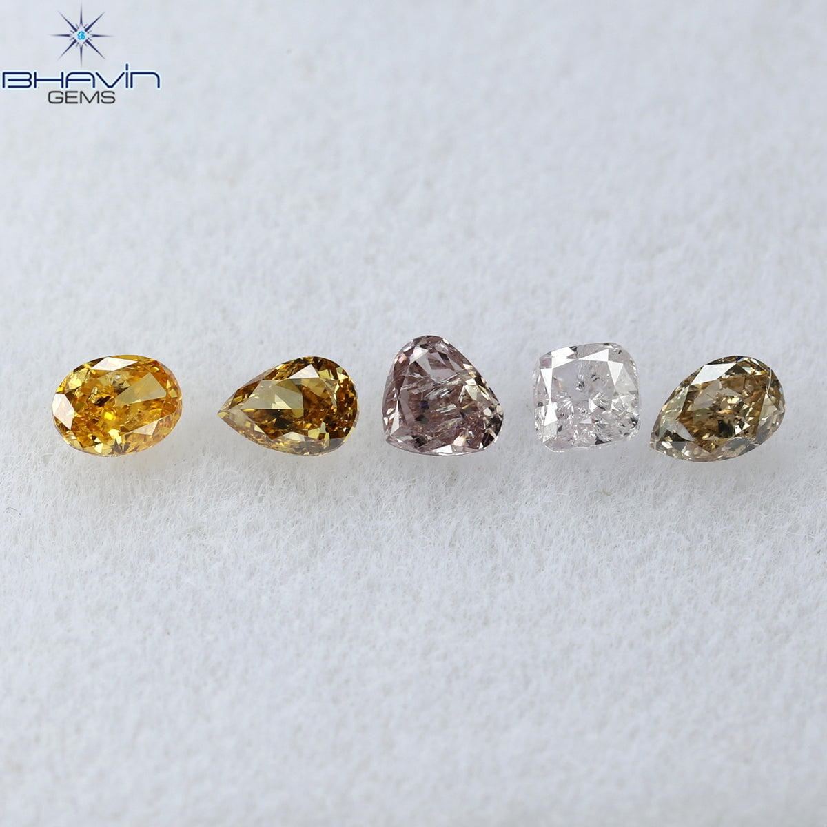 0.40 CT/5 Pcs Natural Mix Diamond Mix Fancy Color Clarity SI (3.30 MM)