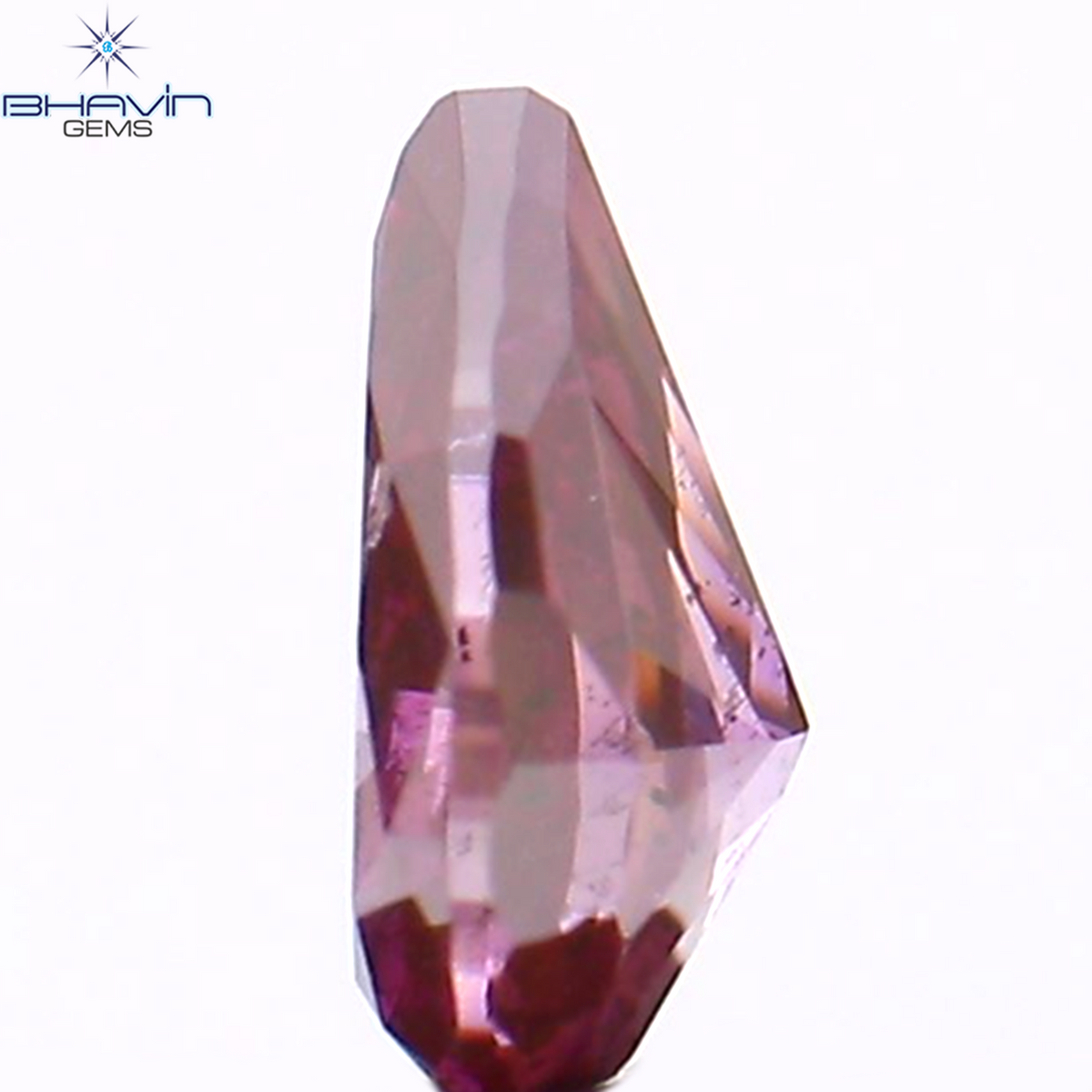 0.19 CT Natural Pear Diamond Enhanced Pink Color Clarity SI1 (4.40 MM)